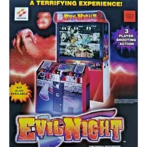 Evil Night Arcade FLYER Original NOS Video Game 1998 Art Horror Story Vintage